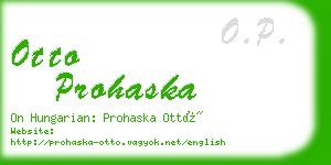 otto prohaska business card